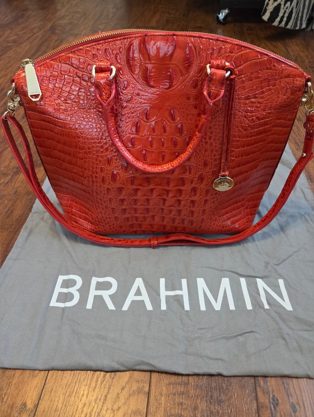 Brahmin Large Duxbury Satchel In An Orange Color. GUC